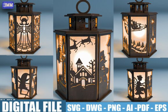 3D Christmas Lantern Bundle SVG DXF: A Creative Solution for Holiday Decor