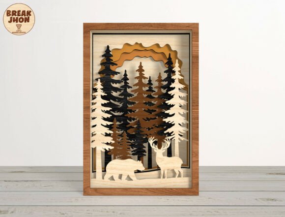 3D Forest Deer Shadow Box Laser Cut Svg: A Creative Solution for Modern Wood Crafters