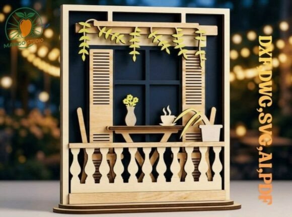 3D Layered Balcony Window Shadow Box: A Modern Twist on Home Decor