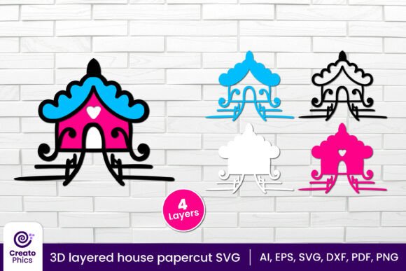 3D Layered House Papercut Cute Hut SVG: A Unique Way to Add Cozy Charm