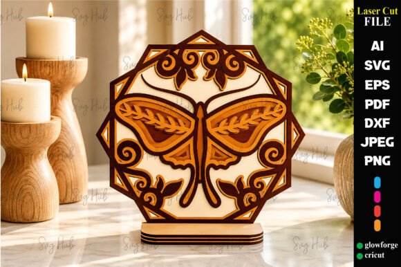 3D Lunar Moth Layered Laser Cut: A New Dimension in Creative Design