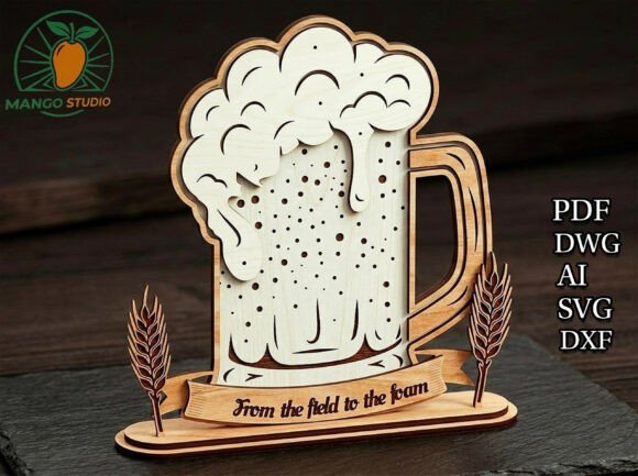 Beer Mug 3D Layered Sign Laser Cut