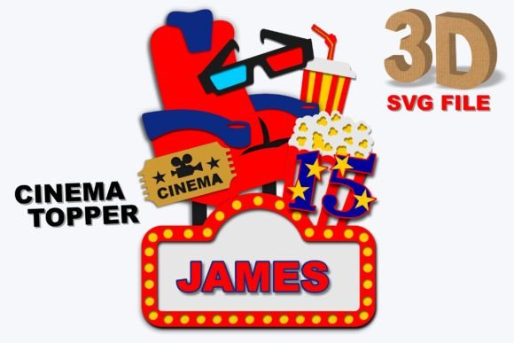 Cinema Topper 3D SVG: Your Creative Blueprint