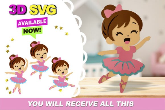 Cute Ballerina 3D SVG: A Versatile Digital Design for Creative Projects