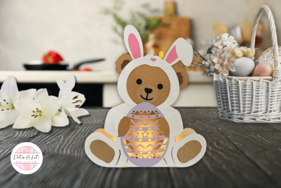 Easter Bunny Bear Paper Lantern 3D SVG: A Creative and Practical Easter Decoration