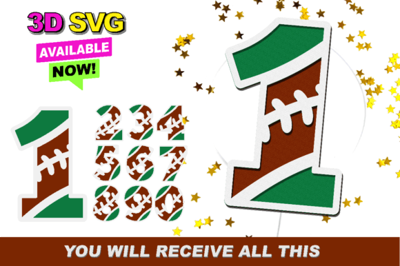 Elevate Your Sports Crafts with Premium Football Numbers 3D SVG Files