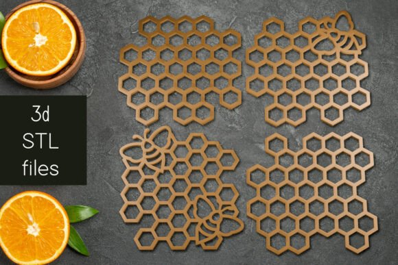 Honey Comb Coasters Set 3D Print STL for Creative and Practical Use