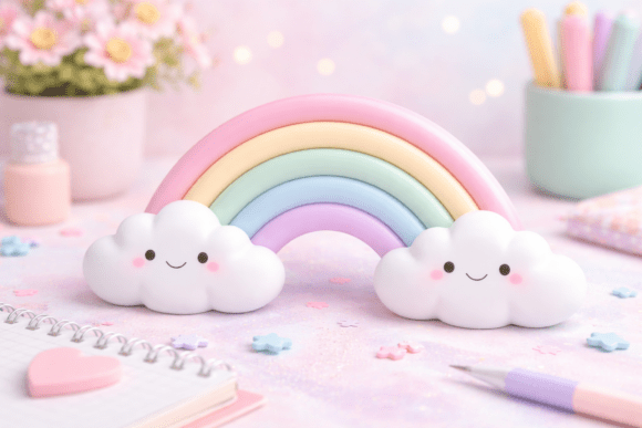 Kawaii Rainbow STL – Rainbow Decoration for 3D Printing and Bring Joy to Your Workspace or Room