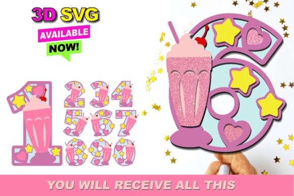 Milkshake Numbers 3D SVG: A Creative Asset Guide