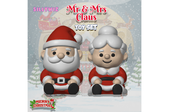 Mr and Mrs Claus 3D Printable Model for 3D Printing