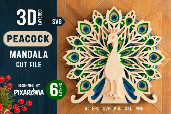Peacock Mandala 3D Layered SVG Cut File: A Creative and Elegant Craft Project