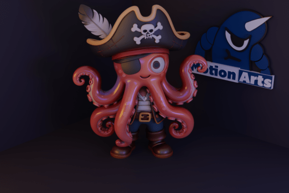 Pirate Octopus Cartoon 3D Model for 3D Printing