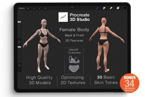 Revolutionizing Digital Art with Procreate 3D Model - Full Body Female