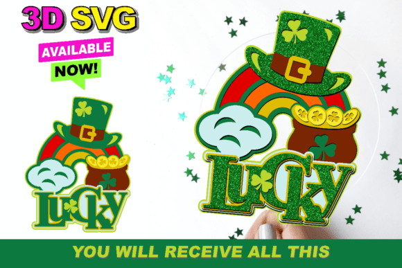 St Patricks Day Lucky Cake Topper 3D SVG Guide