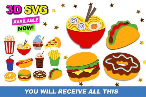 Unlocking Culinary Creativity with Fast Food 3D SVG Designs